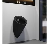 Urinoir Suspendu en Céramique, Urinoir Intelligent a Capteur pour Homme, Chasse D'eau Puissante, Anti-fuite, pour Salles de Bains, Centres Commerciaux, Bars et Hôtels(Black)