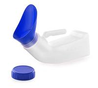 Urinoir unisexe en plastique pour homme et femme, couvercle à vis anti-déversement, urinoir portable idéal pour la voiture, les voyages en plein air (1 urinoir - Blanc et bleu)