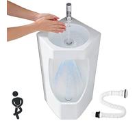 Urinoir Urinoir Mural pour Hommes avec Lavabo et Siphon, Urinoir en Céramique Compact (gain de Place), Urinoir D'angle Anti-éclaboussures pour Hommes pour Garage