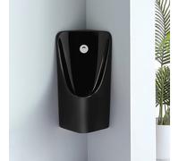 Urinoirs d'angle anti-déversement pour homme, rinçage automatique par induction,Urinoirs ménagers/commerciaux pour écoles prisons hôtels magasins hôpitaux(Nero,Wall-mounted)