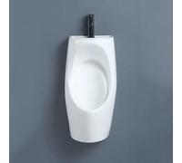 Urinoirs d'angle pour hommes, urinoir mural en céramique avec lavabo et robinet, urinoirs anti-fuites pour usage commercial et résidentiel, pour la maison, l'hôtel et le bureau.(Nero)