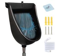 Urinoirs sans eau pour hommes Urinoirs anti-éclaboussures de 12,6 x 9,5 x 18,5" avec tuyau de 59" Urinoir en plastique PP Urinoir extérieur anti-colmatage robuste à montage mural