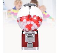 URJWAN Distributeur Automatique avec Support en Metal Distributeur Automatique De Capsules,Distributeur Commercial De Boules De Gomme,Distributeur Automatique De Bonbons pour Le Commerce,Red