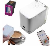 URJWAN Imprimante Comestible Portable, Imprimante à Jet d'encre, Mini Imprimante Alimentaire à Jet d'encre Couleur, ContrôLe par Application, Hauteur d'impression 14 Mm, Facile à Nettoyer