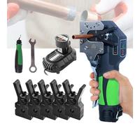 URJWAN Kit D'éVasement éLectrique 1/4« - 3/4 » HVAC Outil D'éVasement éLectrique, 5/8 Tailles Pinces 45 DegréS Excentrique Tube De Cuivre Jeu De Jauge D'éVasement,5fixtures