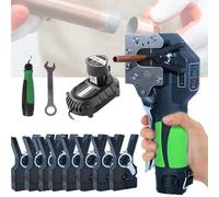 URJWAN Kit D'éVasement éLectrique 1/4« - 3/4 » HVAC Outil D'éVasement éLectrique, 5/8 Tailles Pinces 45 DegréS Excentrique Tube De Cuivre Jeu De Jauge D'éVasement,8fixtures