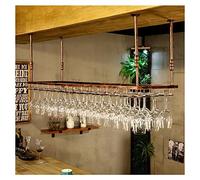 URJWAN Porte Verre à Vin Vintage, Porte Bouteille de Vin Suspendu, Porte Bouteilles à l'envers, étagère de Décoration de Plafond, pour Bars, Restaurants et Cuisines,Bronze-90 * 35cm