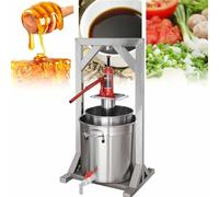 URJWAN Presse-Fruits à Vin, Presse-Agrumes Multifonctionnel Commercial pour Aliments, Raisin/Pomme Manuel en Acier Inoxydable avec Jus De LéGumes Et Baies Hydrauliques,22L