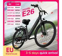 Urlife E26 750W pneus 36V 13Ah 26x2 "affichage LCD amovible vitesse 7 vitesses freins à disque hydrauliques pour adultes e-bike banlieue BLANC