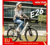 Urlife E26 750W pneus 36V 13Ah 26x2 "affichage LCD amovible vitesse 7 vitesses freins à disque hydrauliques pour adultes e-bike banlieue noir