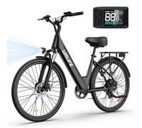 URLIFE E26 - Vélo électrique 26“ - Moteur 350W - Batterie 36V 13Ah - Autonomie 100km - Shimano 7 vitesses - Freins à disque, Noir