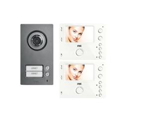 URMET VIDEO DOOR ENTRY KIT MINI NOTE2 2-WIRE DUPLEX WITH 2 MONITORS MIRO HANDSFR