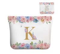 URMISU You Are Awesome Trousse de maquillage en cuir personnalisée A-Z pour femme, cadeau d'anniversaire pour femme, cadeau d'amitié, cadeau d'adieu pour collègues, 11, multicolore