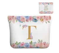 URMISU You Are Awesome Trousse de maquillage en cuir personnalisée A-Z pour femme, cadeau d'anniversaire pour femme, amitié, cadeau d'adieu pour collègues, 20, multicolore