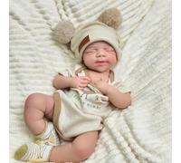 URMLHNRZ Bébé Reborn Garçon Réaliste en Silicone 45 cm - Corps Entier en Silicone Platine, Nouveau-né Réaliste, Fait Main avec des Détails Artistiques, Cadeau Parfait pour Un Compagnon Émotionnel