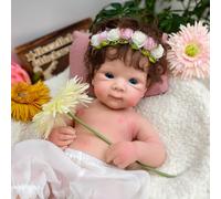 URMLHNRZ Poupée bébé Reborn réaliste en Silicone de 48 cm - Corps Entier en Silicone Platine de 3,9 kg, Cheveux Faits Main et Nouveau-né réaliste | Cadeau pour Les Personnes âgées