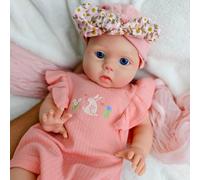 URMLHNRZ Poupée bébé Reborn réaliste, poupée Fille en Silicone de 45 cm, Adorable Nouveau-né anatomiquement Correct, Fille Douce et réaliste aux Grands Yeux Bleus