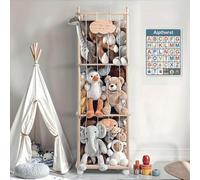 URMMIY Rangement pour animaux en peluche, organisateur de jouets en bois, organisateur de jouets en peluche, cage de zoo, parfait pour chambre d'enfant, crèche et salle de jeux, 137,2 cm
