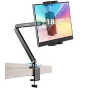 Urmust Support de Tablette en Aluminium en Base métal rotative 360° Convient pour iPad avec Bras Extensible en Aluminium réglable pour 4,7" à 18,5" iPad/Portable Monitor