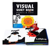 URMYWO Livres pour bébés de 0 à 6 mois, livres de jouets sensoriels à contraste élevé noir et blanc au toucher et toucher doux pour nouveau-nés tout-petits jouets en peluche cadeaux