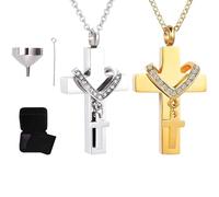 Urn Necklace for Ashes, Cross Pendant Jewelry 1.69x0.91 inches, Memorial Keepsake, Travel-Friendly Pendant, Durable Ash Holder, Outdoor, Funeral Remembrance Accessory