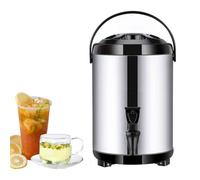Urne à café en acier inoxydable avec couvercle et robinet, chauffe-chaudière isotherme pour boissons, thé au lait à la maison ou au bureau