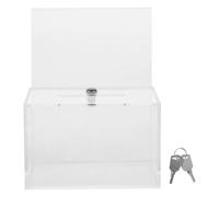 Urne Acrylique Verrouillable pour Collecte de Fonds, Transparente