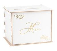 urne bois merci réutilisable 30x23.5x23.5cm blanc - générique 95147 Blanc G