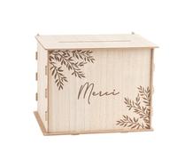 URNE BOIS MERCI RÉUTILISABLE 30X23.5X23.5CM NATURE Beige Ivoire Crème Écru Naturel Taupe