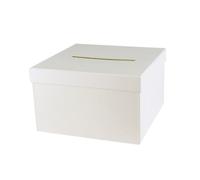 MegaCrea DIY Urne en Carton carrée pour cagnotte Cadeau 24,5 cm, Blanc