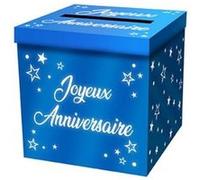 urne carton anniversaire 20cm bleu métal - surprisez vous urnem00b Bleu G