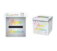 URNE CARTON ANNIVERSAIRE 20CM MULTICOLORE