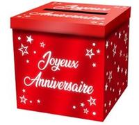 urne carton cagnotte anniversaire 20cm rouge - générique urne24ru Rouge