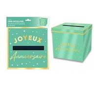 urne carton cagnotte anniversaire 20cm vert - générique urne24vr Vert