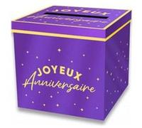 urne carton cagnotte anniversaire 20cm violet - générique urne24vl Violet