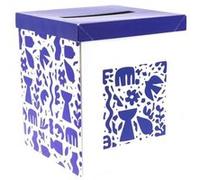 urne carton festif azur abstrait 21x25x21cm indigo - générique 76816