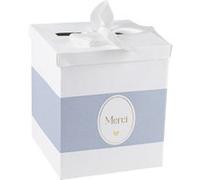 urne carton merci baptême 21x25cm bleu orage - arty fetes factory 95951