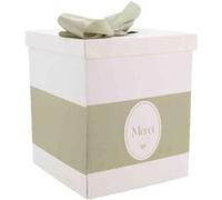 urne carton merci baptême 21x25cm vert-de-gris - générique 76923