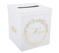 URNE CARTON MERCI JOLIS BRINS 21X25CM OR