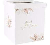 urne carton merci pampa fleur coton 21x25cm blanc - artifetes 93549 Blanc