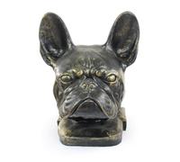 Art-Dog Big Head Urne pour Chien Bouledogue Français - Urne Artisanale en Résine avec Finition Bronze - Urne Durable pour Les Cendres de Chien - Taille Naturelle 38x28x27cm