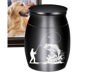 Urne commémorative en aluminium pour animal de compagnie avec couvercle sécurisé, cendrier avec finition élégante, fournitures de condoléances pour animaux de compagnie pour cimetière vétérinaire