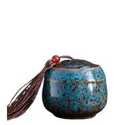 Urne commémorative en céramique colorée pour cendres d'animaux domestiques, pot scellé de 70 ml à 500 ml pour la conservation des cendres de chiens, chats et humains (bleu, 11 x 11 x 10)