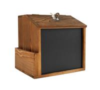 Urne de choix | Boîtes rétro - Boîte murale en bois rétro avec tableau d'écriture pour collecte de fonds, église, tirage au sort, lettres, communauté, événements caritatifs