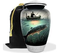Urne de pêche pour Cendres humaines | Grande urne funéraire fabriquée à la Main | Urne de pêche décorative pour Homme et Femme