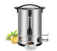 Urne de restauration en acier inoxydable 1800 W, chaudière à eau chaude et distributeur commercial 100 tasses avec indicateur de niveau d'eau pour la restauration, le bureau, les fêtes 25L