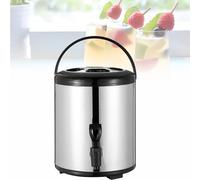 Urne de restauration isotherme en acier inoxydable, distributeur de boissons de 10 l avec couvercle et robinet pour eau chaude et thé au lait
