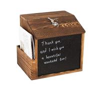 Urne de vote avec fente | Boîte aux lettres rétro en bois avec serrure et tableau noir pour montage mural pour dons, économies, église, cadeau, prière