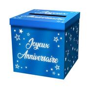Generique Urne carton cagnotte SV SURPRISEZ-VOUS – Anniversaire 20 cm Bleu