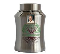 Urne funéraire arbre de vie pour cendres humaines pour adulte avec breloque photo - Petite urne souvenir de taille moyenne pour cendres humaines - Urne décorative pour homme et femme (54,4 kg)